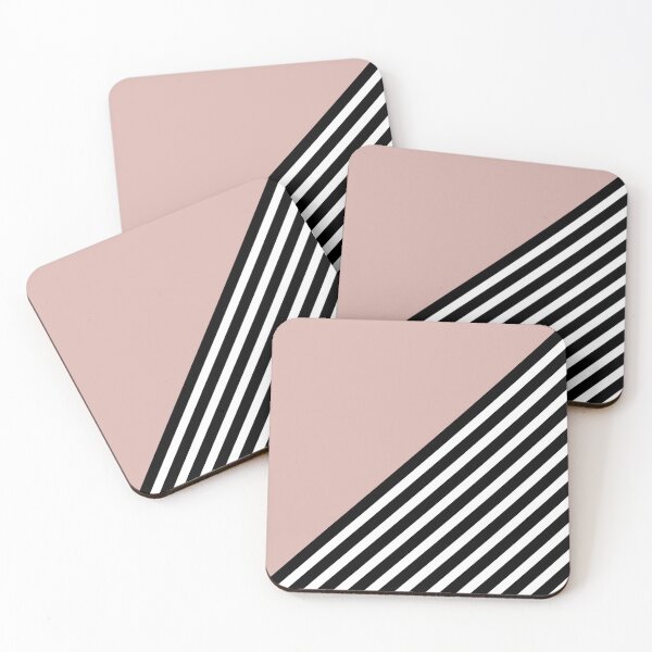 Artikelvorschau, Geometric Art Color Block and Stripes in Pink, Black and White entworfen und verkauft von meggydesigns.