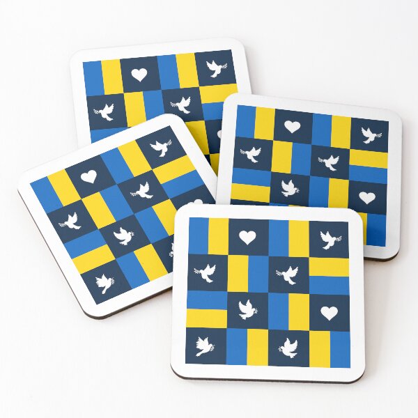 Item preview, Peace doves and hearts on Ukrainian colors designed and sold by colorofmagic.