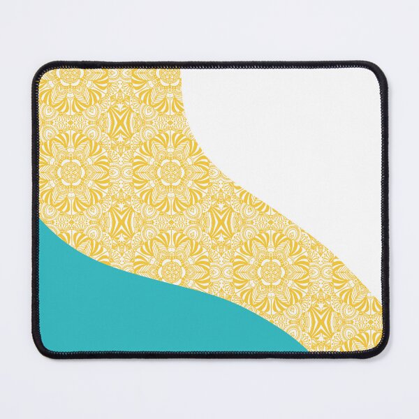 Item preview, Simple Waves - Floral Pattern Turquoise and Yellow designed and sold by LAEC-Shop.
