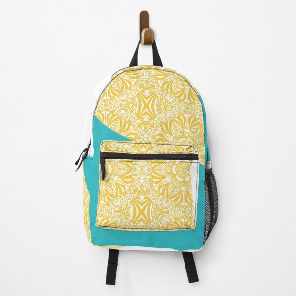 Item preview, Simple Waves - Floral Pattern Turquoise and Yellow designed and sold by LAEC-Shop.