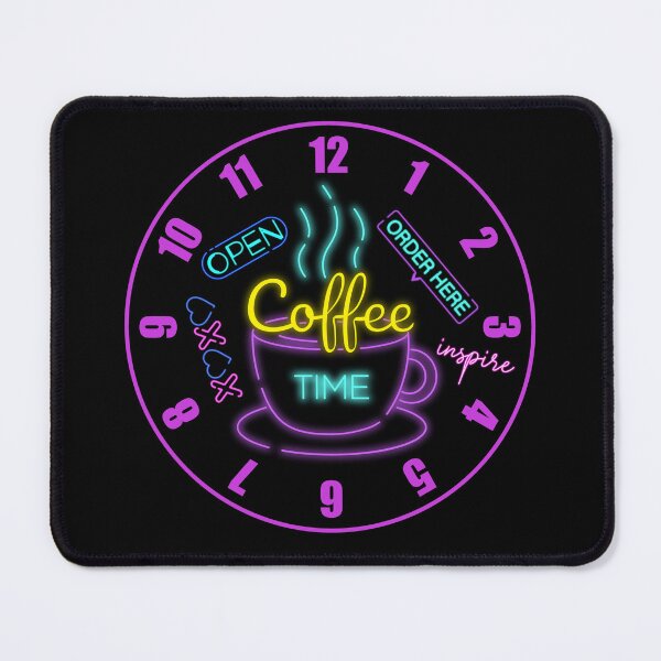 Item preview, Cool Retro 80s Coffee Time Neon Sign with Bold Numbers designed and sold by Cawaiico.