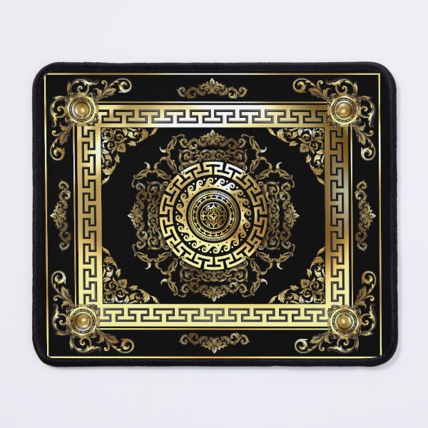 Item preview, Baroque Gold Black Greek Key Meander designed and sold by Yiorgos Designs.