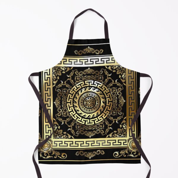 Item preview, Baroque Gold Black Greek Key Meander designed and sold by Yiorgos Designs.