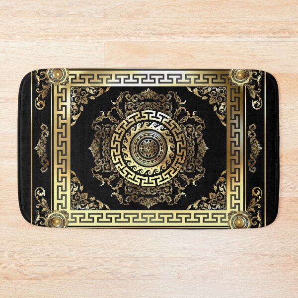 Item preview, Baroque Gold Black Greek Key Meander designed and sold by Yiorgos Designs.