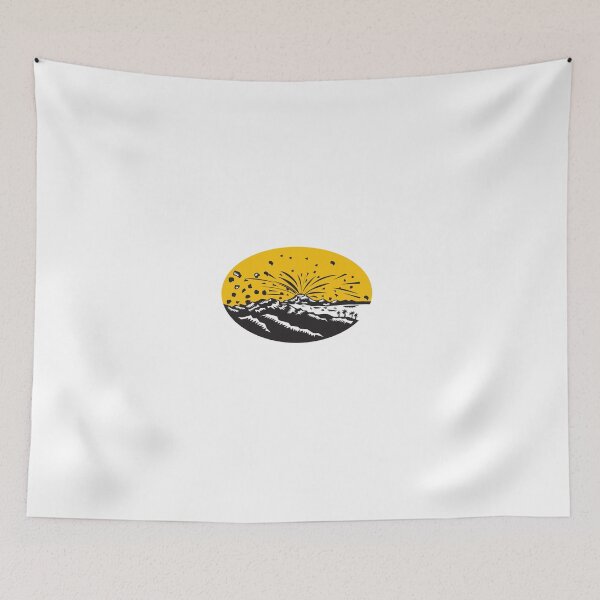 Item preview, Volcanic Eruption Island Formation Oval Woodcut designed and sold by patrimonio.