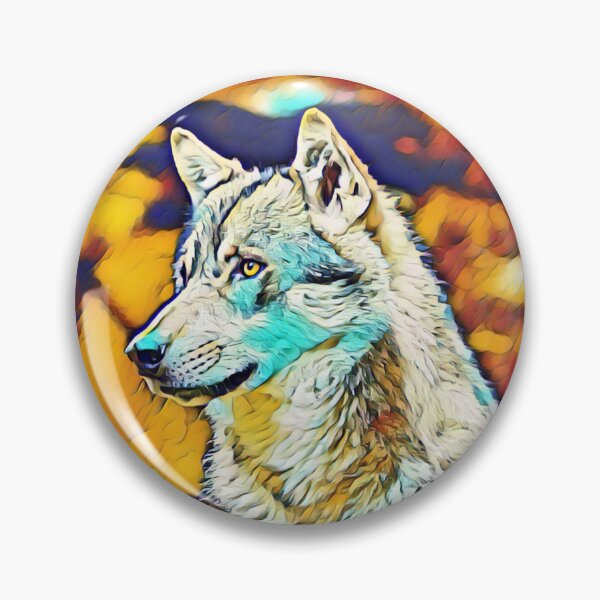 Item preview, Golden Eye Wolf Painting Ripped Canvas designed and sold by MMwolfdogden.