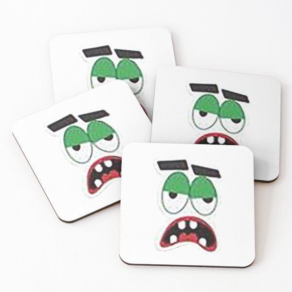 Item preview, Monster, Monster face, fangs, scary monster, kids, boy, funny monster, sad monster, green eyed monster, frowning monster, monster eyebrows, designed and sold by Nostrathomas66.
