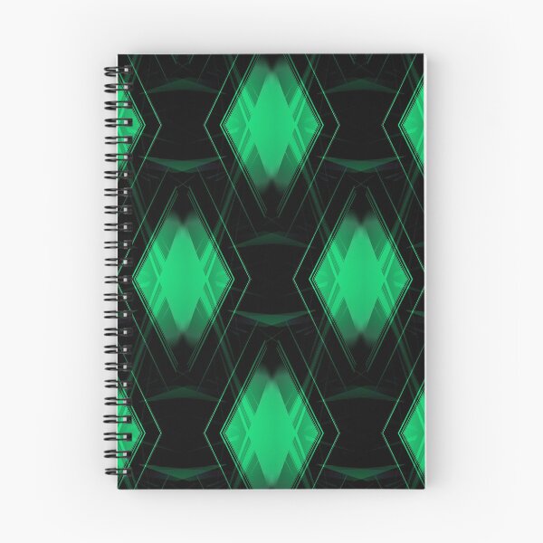 Item preview, overlapping green diamond shape repeating on black background designed and sold by mister-john.
