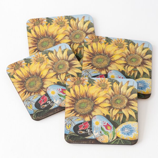 Item preview, Ukrainian Pysanka & Sunflowers For UNICEF designed and sold by Nora Lee Illustrations.