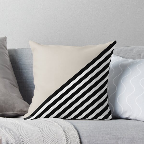 Item preview, Geometric Art Color Block and Stripes in Ivory, Black and White designed and sold by meggydesigns.