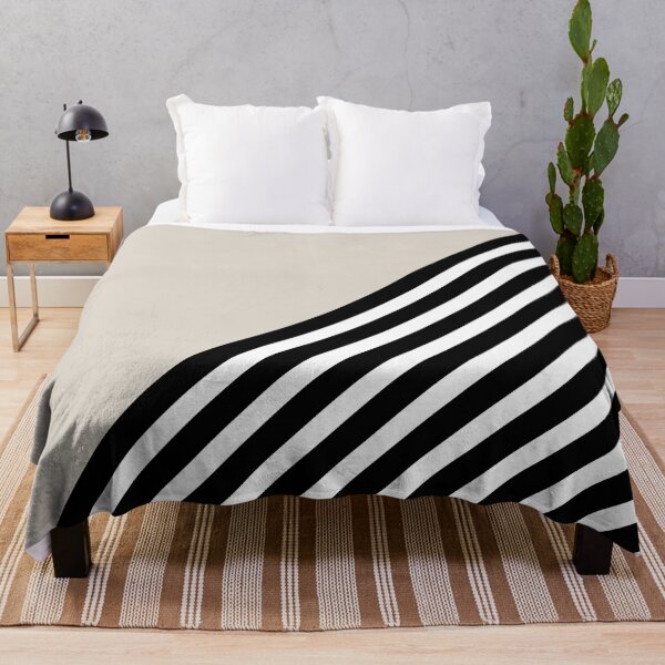 Item preview, Geometric Art Color Block and Stripes in Ivory, Black and White designed and sold by meggydesigns.