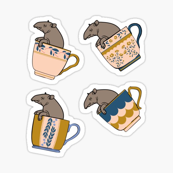 Vista previa del artículo con la obra «Funny Tapir Pun Teapir For Tapir Lovers - Animal in Cup - Tapir Art», diseñado y vendido por plan-t-b.