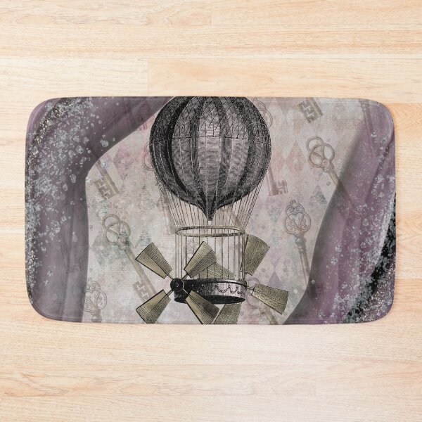 Item preview, Vintage Steampunk Glam Purple Airship And Skeleton Keys Glitter designed and sold by ChicoryJunction.