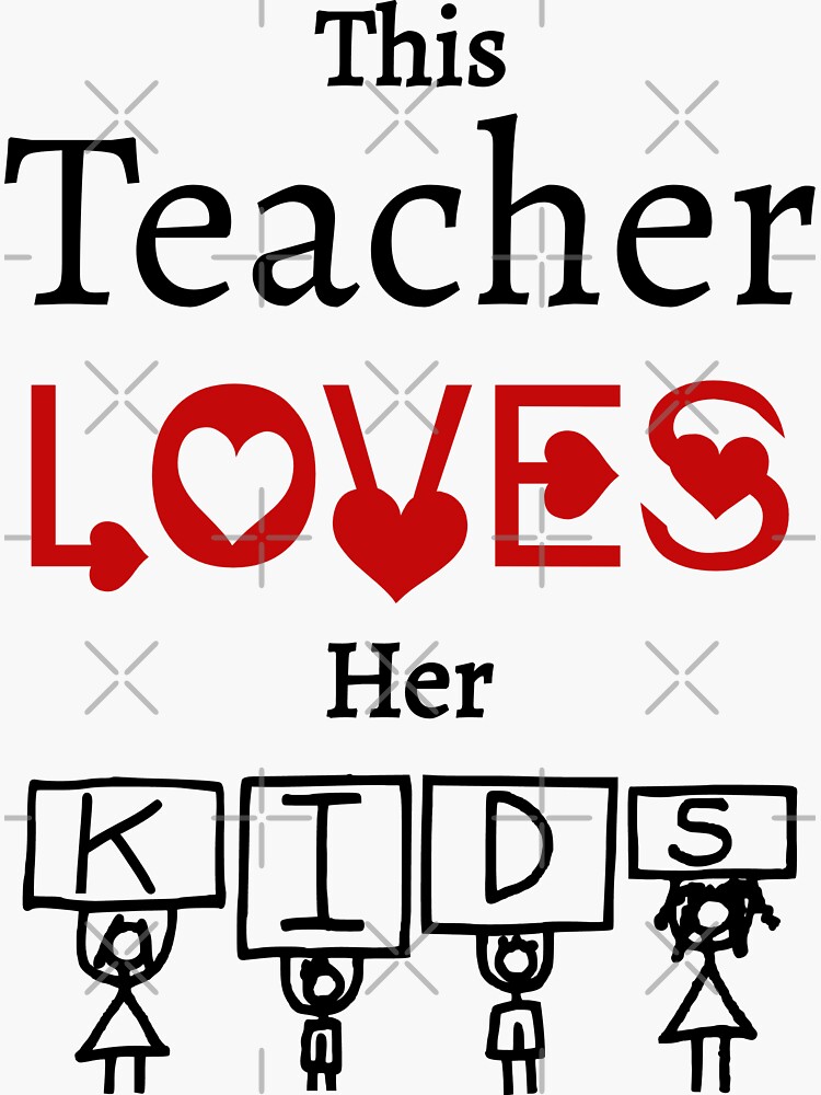 This Teacher Loves Her Preschoolers Sticker By Elyora Redbubble 3847