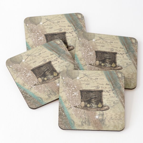 Item preview, Vintage Steampunk Glam Grunge Old World Map And Leather Hat  designed and sold by ChicoryJunction.