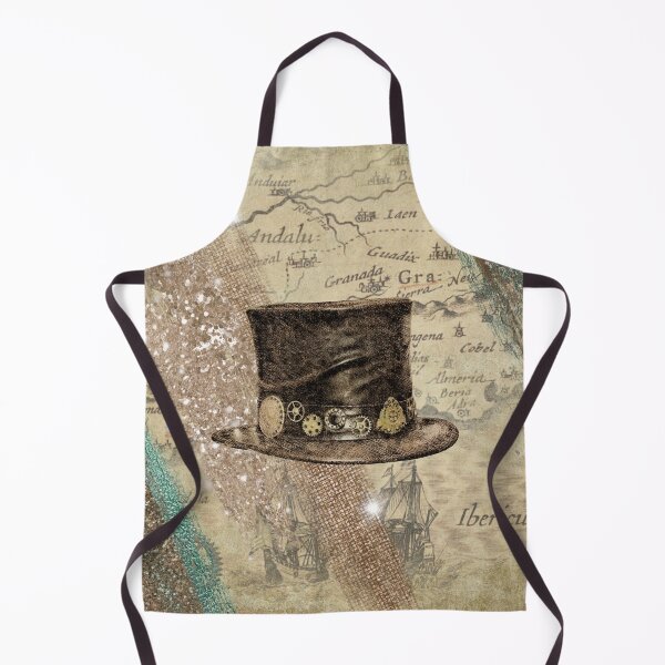 Item preview, Vintage Steampunk Glam Grunge Old World Map And Leather Hat designed and sold by ChicoryJunction.