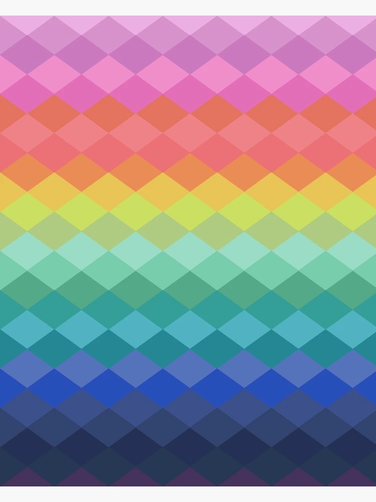 Thumbnail 3 of 3, Poster, Mod Diamond Rainbow Pattern designed and sold by JuneJournal.