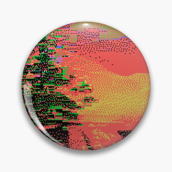 Item preview, Glitchy Bits Pink Landscape - dither on early tech designed and sold by Plastic Memory Archive.