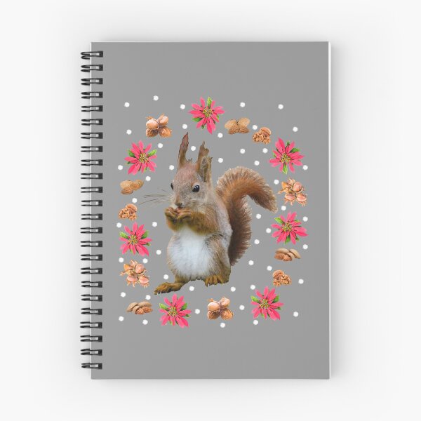 Item preview, Squirrel with Nuts, Poinsettia, Hazelnut Walnut Snowflakes, Natural designed and sold by CreaVisArt.