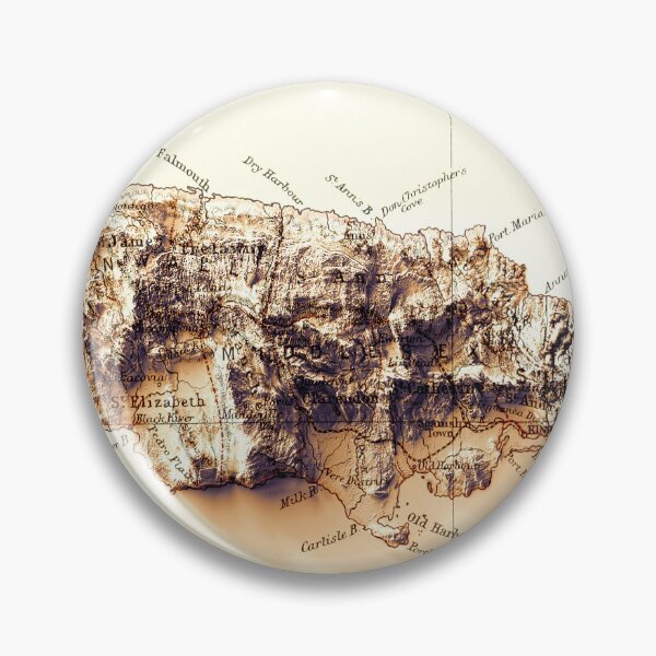 Item preview, 1888 Jamaica Relief Map 3D digitally-rendered designed and sold by ThinkAboutMaps.