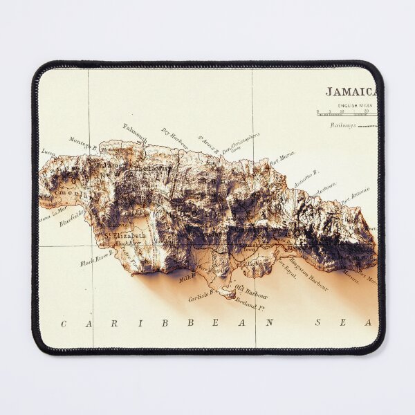 Item preview, 1888 Jamaica Relief Map 3D digitally-rendered designed and sold by ThinkAboutMaps.