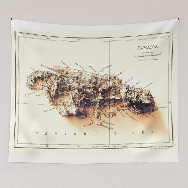 Item preview, 1888 Jamaica Relief Map 3D digitally-rendered designed and sold by ThinkAboutMaps.