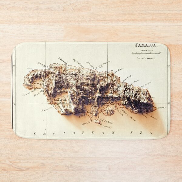 Item preview, 1888 Jamaica Relief Map 3D digitally-rendered designed and sold by ThinkAboutMaps.