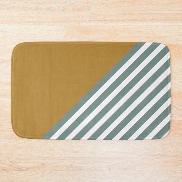 Artikelvorschau, Geometric Art Color Block and Stripes Yellow, Teal Green and White entworfen und verkauft von meggydesigns.