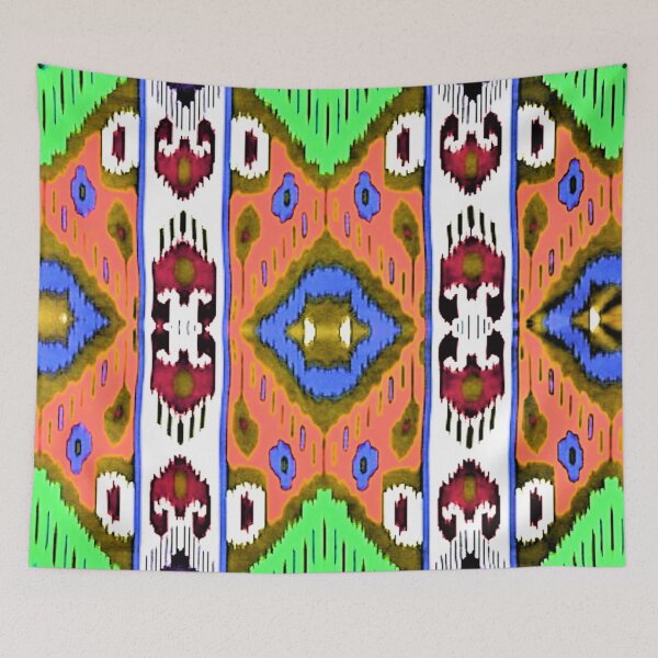 Item preview, Uzbek Ikat colorful designs ikat patterns, Uzbek Ikat designs designed and sold by LeFabriqueOuz.