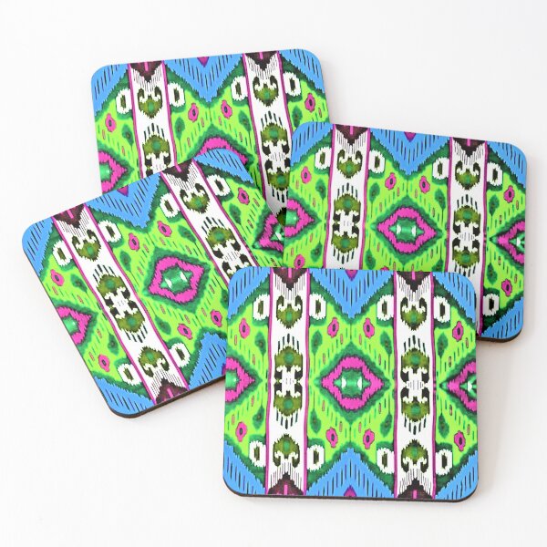 Aperçu de l'œuvre Motifs colorés en ikat ouzbek, motifs ikat ouzbeks créée et vendue par LeFabriqueOuz.