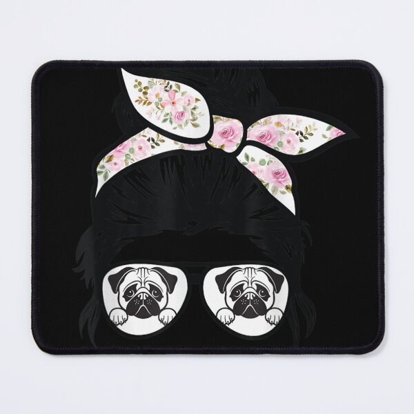 Item preview, Pug mom messy bun hair glasses, Pug mama messy bun glasses designed and sold by DonVTV.