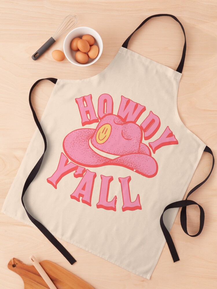 HOWDY YALL | HOWDY Y'ALL Preppy Aesthetic | White Background | Apron