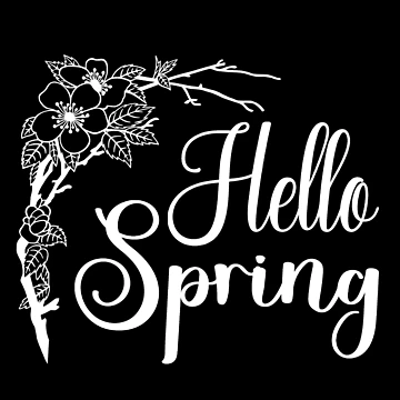 Artwork thumbnail, Hello Spring. Spring Quote, Spring Flower, Spring Lover, Spring Design by DesignHouse07