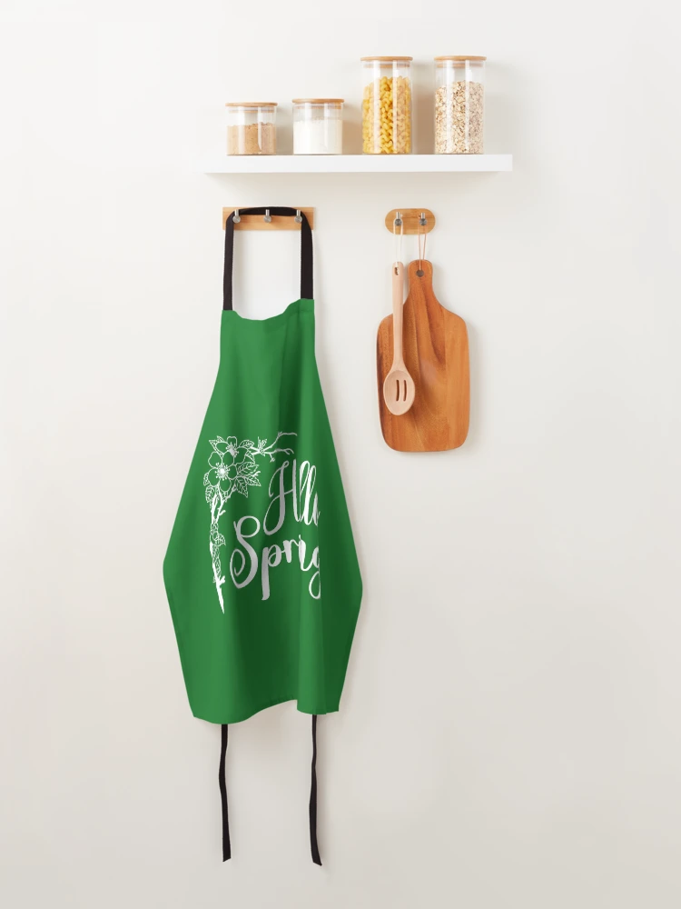 Thumbnail 4 of 6, Apron, Hello Spring. Spring Quote, Spring Flower, Spring Lover, Spring Design designed and sold by DesignHouse07.