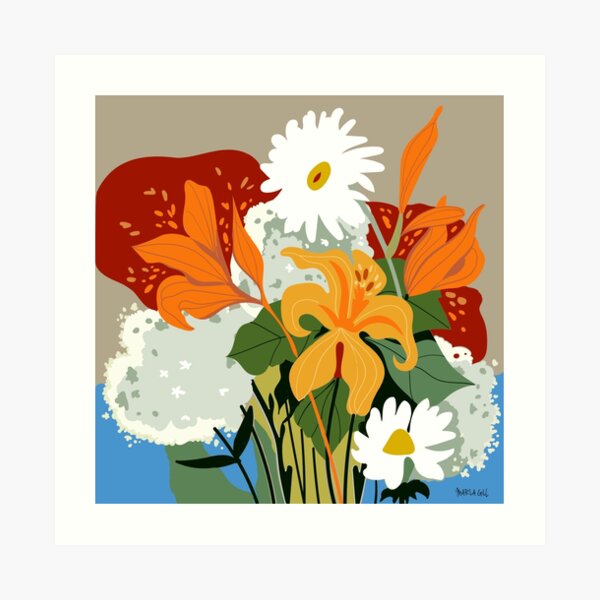 Lillies and Daisies Art Print