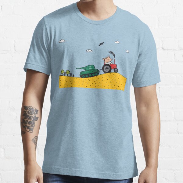 Fermier ukrainien remorquant un char russe T-shirt essentiel