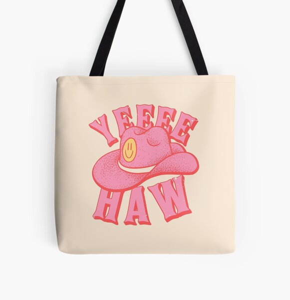HOWDY HOWDY HOWDY Preppy Smiley Smile Face Leopard Texture Cowboy Zebra Hat  | White Background Tote Bag for Sale by PEARROT | Redbubble