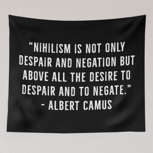 Item preview, Desire To Despair And Negate - Albert Camus Nihilist Quote designed and sold by PhilosophyWear.