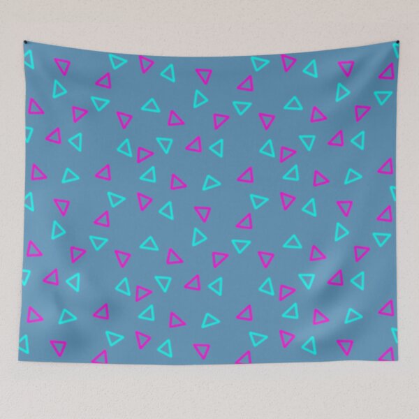 Item preview, Triple the Triangles (Cyan and Pink) designed and sold by Gonzo's Rad Design Shop.