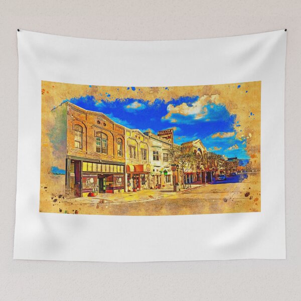 Item preview, Historical buildings on Main Street in downtown Salinas, California - digital painting designed and sold by NickoPrints.
