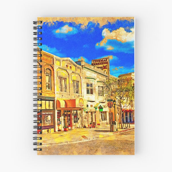 Artikelvorschau, Historische Gebäude an der Main Street in der Innenstadt von Salinas, Kalifornien - digitale Malerei entworfen und verkauft von NickoPrints.