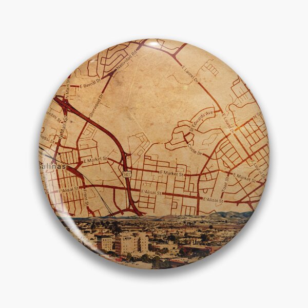 Item preview, Salinas, California - panorama y mapa de la parte central designed and sold by NickoPrints.