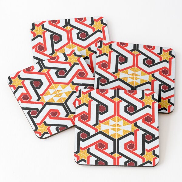 Item preview, Black, White and Red Woven Hexagon Patterns designed and sold by RyanCaudell.