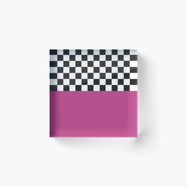 Item preview, Classic Black and White Chess Board Half Pink Pattern designed and sold by SoccaTamam.