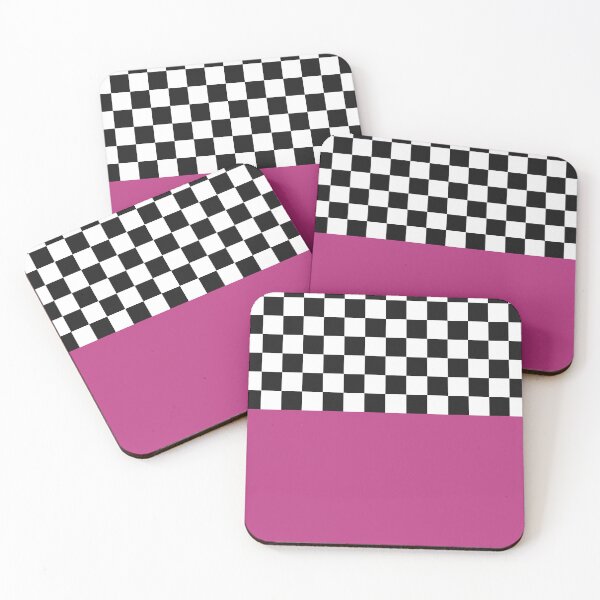 Item preview, Classic Black and White Chess Board Half Pink Pattern designed and sold by SoccaTamam.