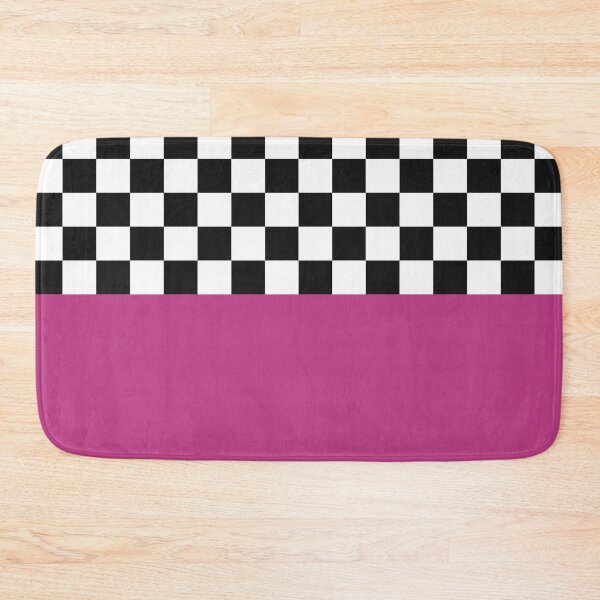 Item preview, Classic Black and White Chess Board Half Pink Pattern designed and sold by SoccaTamam.