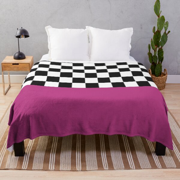 Item preview, Classic Black and White Chess Board Half Pink Pattern designed and sold by SoccaTamam.
