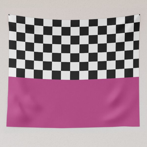 Item preview, Classic Black and White Chess Board Half Pink Pattern designed and sold by SoccaTamam.