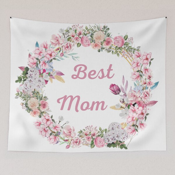 Item preview, Best mom pink flower wreath for mothers day designed and sold by SoniaCoteStudio.