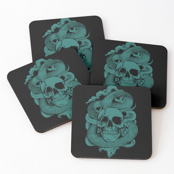 Item preview, Blue-green snake hug skull designed and sold by Proud Pro Gifts.